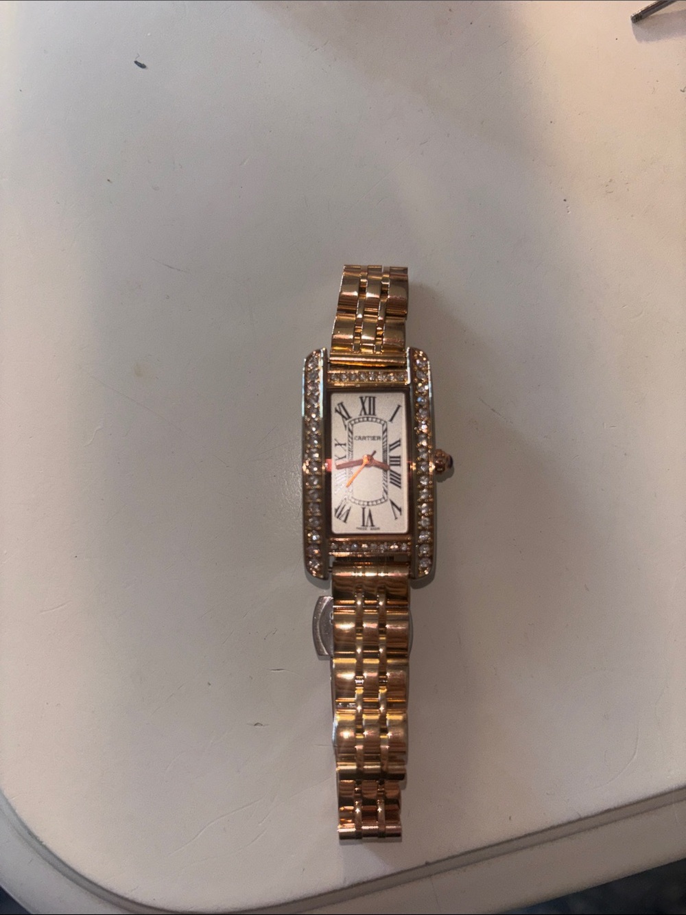 Cartier watch Gold-Tone Crystal Accent Women’s Bracelet Watch - Unbranded